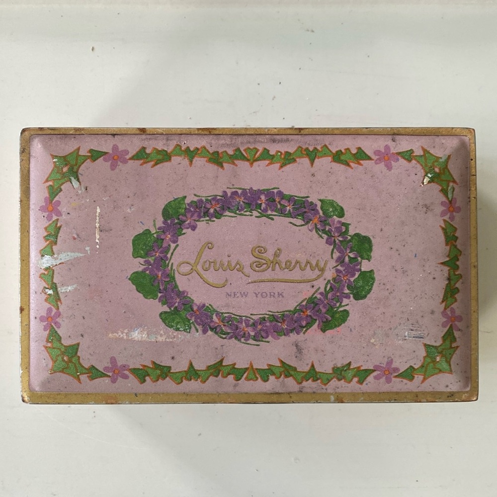 Vintage Louis Sherry Candy Tin Sewing Box